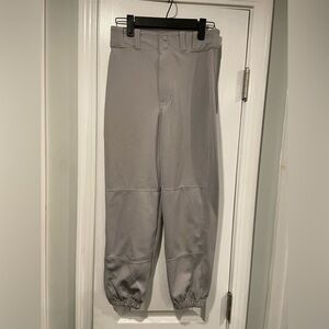 Champro Youth Size L Gray Baseball Pants Zip Snap Belt Loops